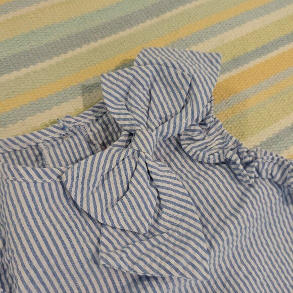 ⭐ Good Lad Seersucker Patriotic Nautical Bow Dress size 2T - Picture 2 of 8